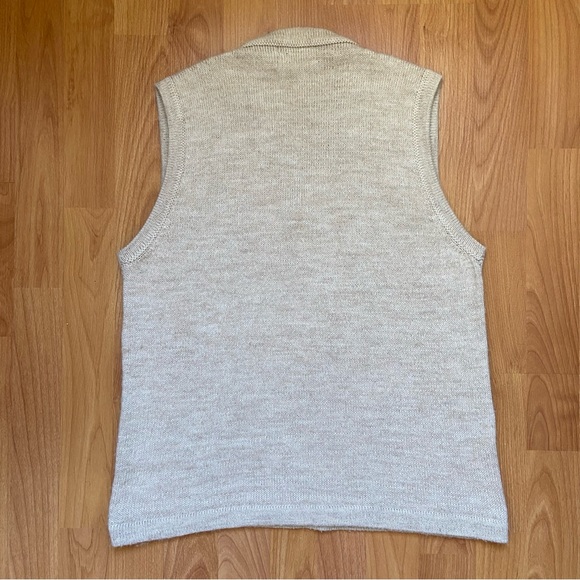 Vintage Baby Alpaca Men’s Cream V Neck Vest Size Medium - Picture 2 of 7